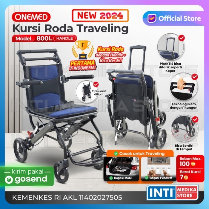 Onemed - Kursi Roda Travel Portable Aluminium Fs 800L Travelling