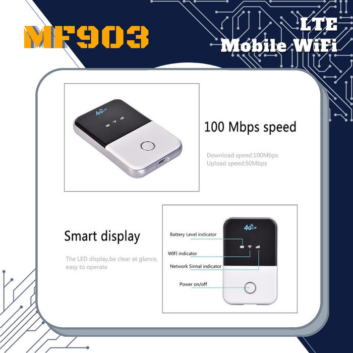 Modem Mifi 4G Lte Mf903 Wireless Mobile Wifi Router Pocket Outdoor Hot Termurah Terlaris Promo