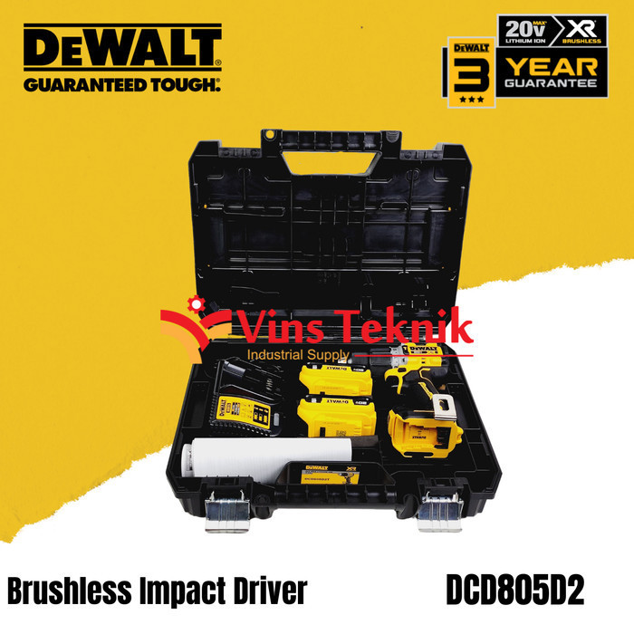 Bor Baterai Brushless Hammer Drill Dcd805 Dewalt Dcd805D2