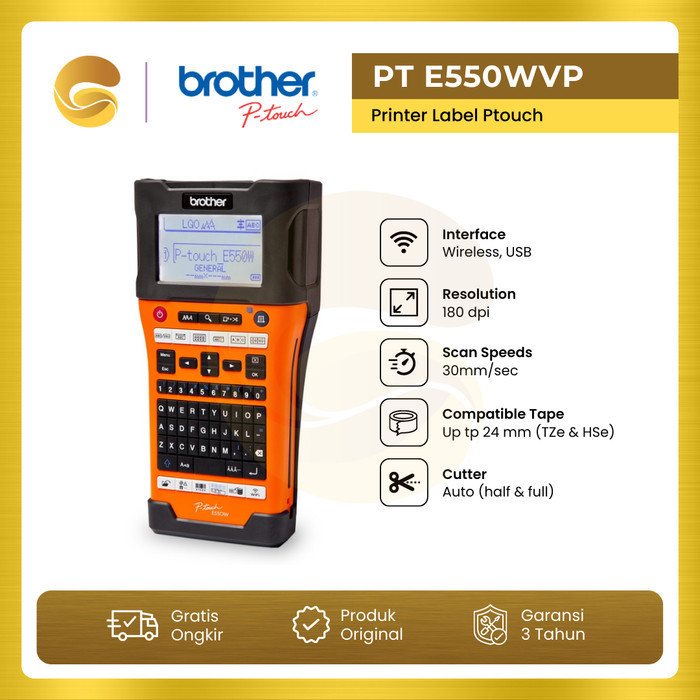 Brother Printer Label Pt E550Wvp Handheld Wireless E550 Wvp E550W Termurah Terlaris Promo