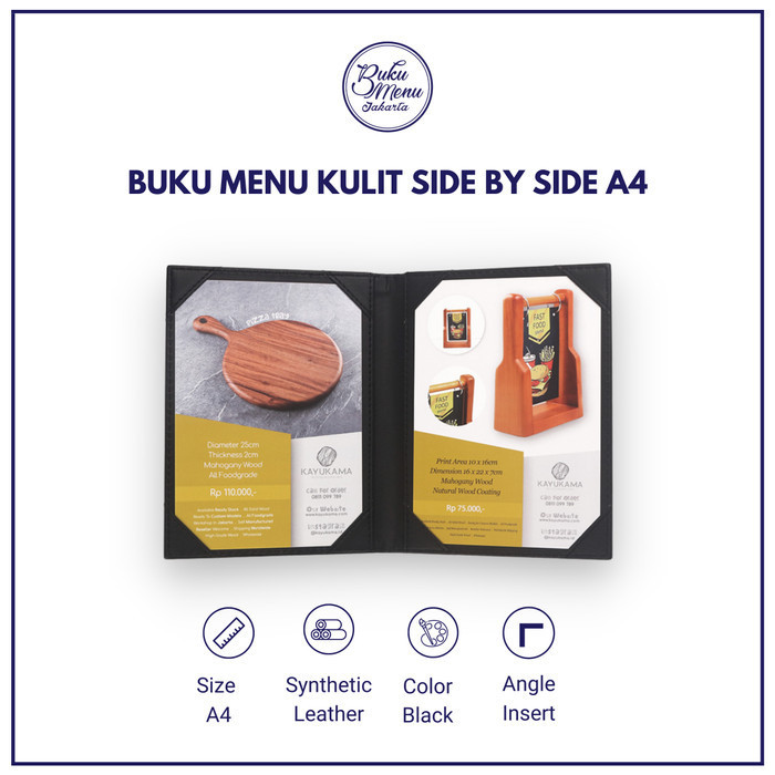 

Buku Menu Restoran Kulit Side By Side A4 Menu Cafe Coffee Shop Resto