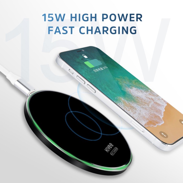 Kivee Wireless Charger 15W Fast Charging Samsung Iphone Xiaomi