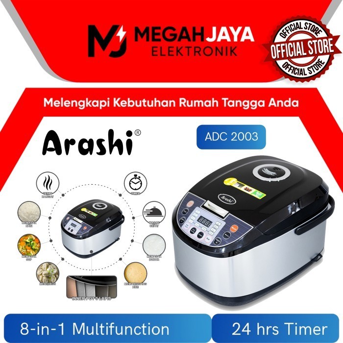 [Cod] Arashi Rice Cooker Digital / Magic Com Digital Adc 2003 2 Liter Termurah Terlaris Promo