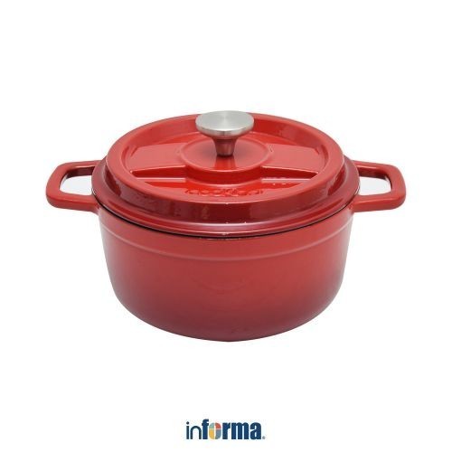Informa - Cooking Color 24 Cm Kinox Panci Casserole Cast Iron - Merah Termurah Terlaris Promo