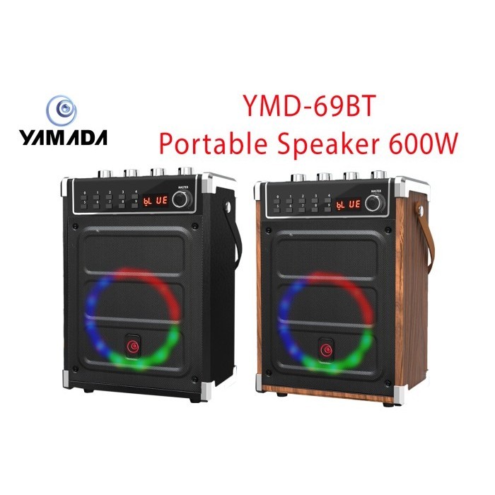Yamada 69Bt Speaker Karaoke Bluetooth Dengan 2 Mic Wireless, Tws, Led Termurah Terlaris Promo