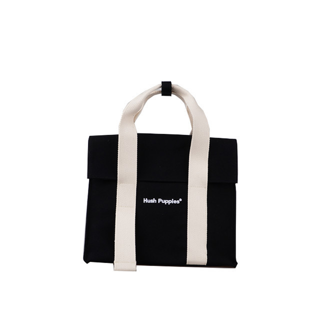 Hush Puppies Canvas Flap Bag In Black