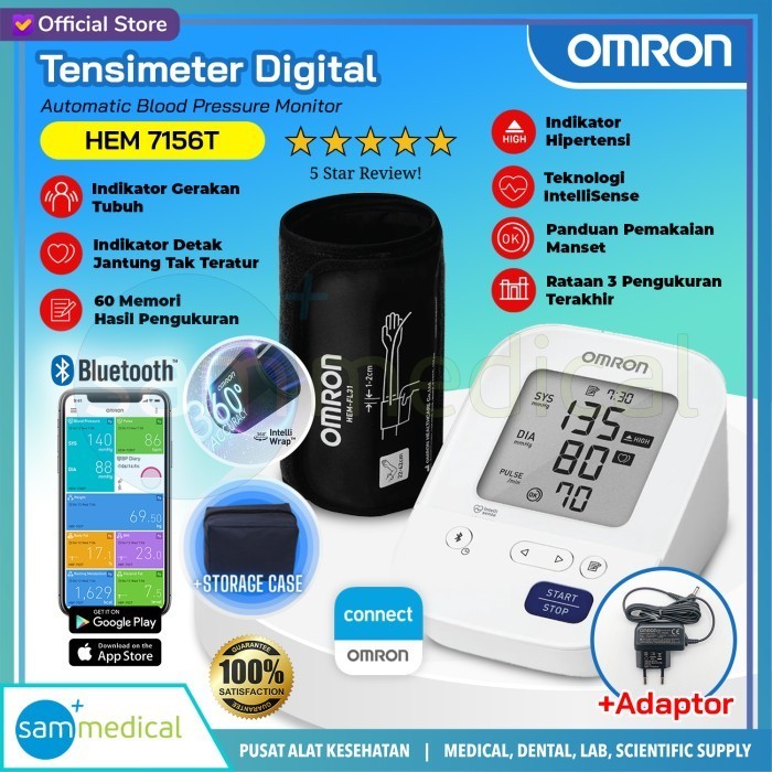 Omron Tensi Digital Hem 7156 7156A 7156T Bluetooth