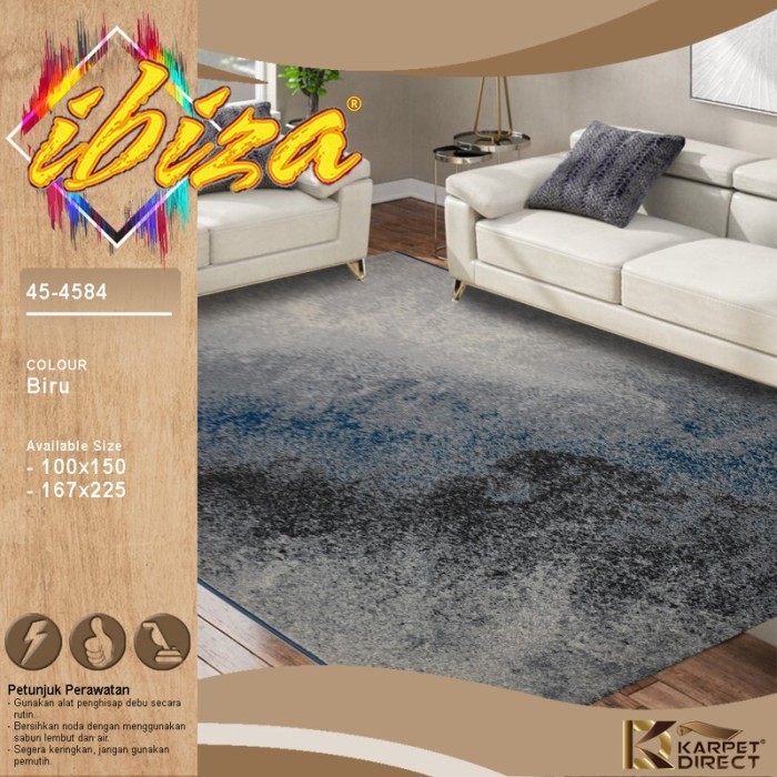 [Karpet Direct] Ibiza Karpet (Biru) 167X225 Cm - Kode 45-4584