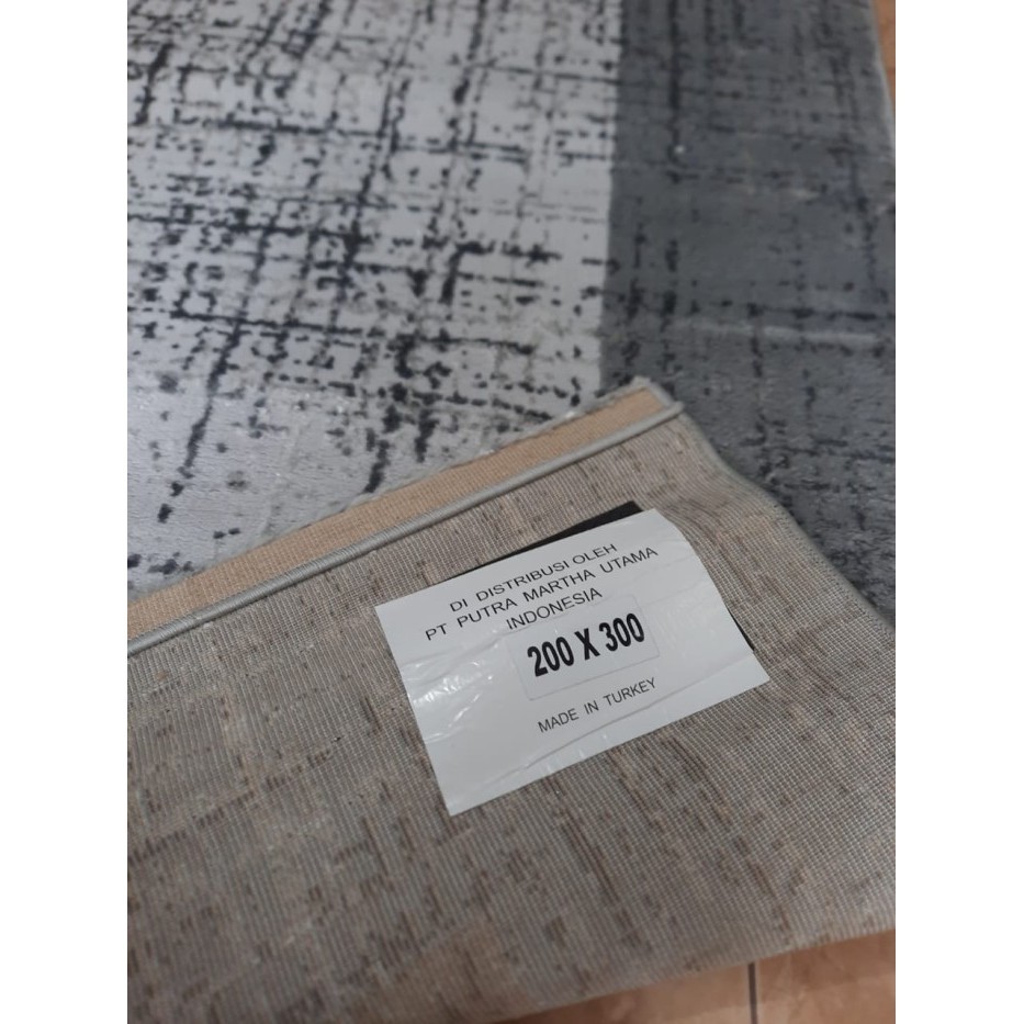 Karpet Turki Import Permadani Asli Turki Uk 200X300 Luxury Black Grey