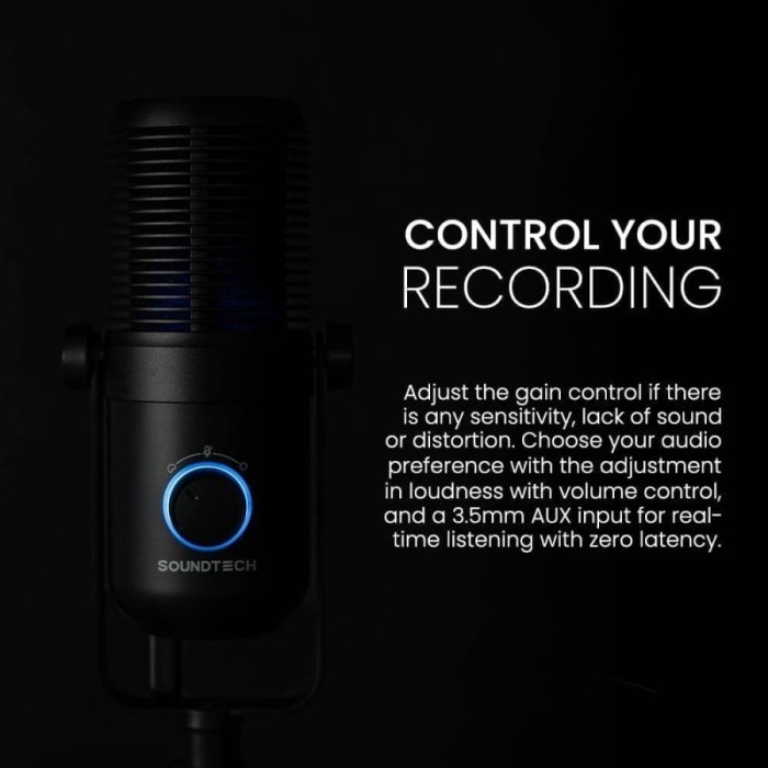 Soundtech 2.1 Usb Condenser Microphone Cardioid For Pc