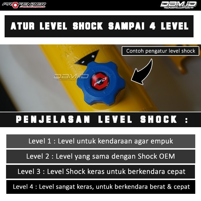 Shock Profender Offroad Adjustable Pajero Sport 06-21+ Belakang Std