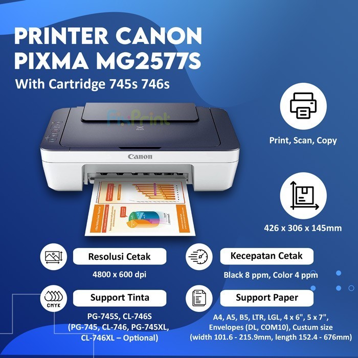 PRINTER CANON PIXMA MG2570S / MG2577S ALL IN ONE MG-2570 GARANSI RESMI