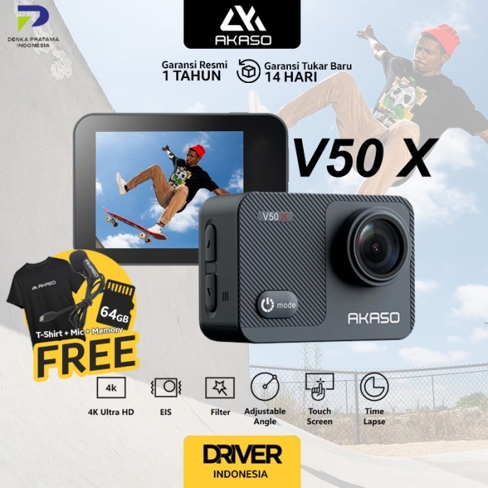 Akaso V50 X Kamera Action Cam 4K 30 Fps Waterproof With Remote Termurah Terlaris Promo
