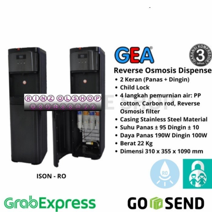Dispenser Gea Ison No Reverse Osmosis Khusu Luar Kota Termurah Terlaris Promo