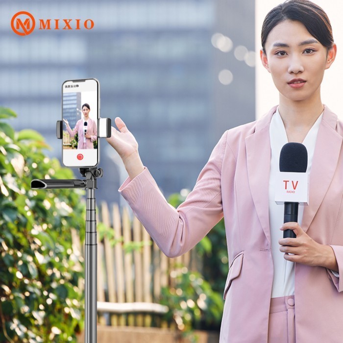 Mixio A861E Tongsis Tripod Bluetooth Stabilizer Gimbal Led - 180Cm Termurah Terlaris Promo