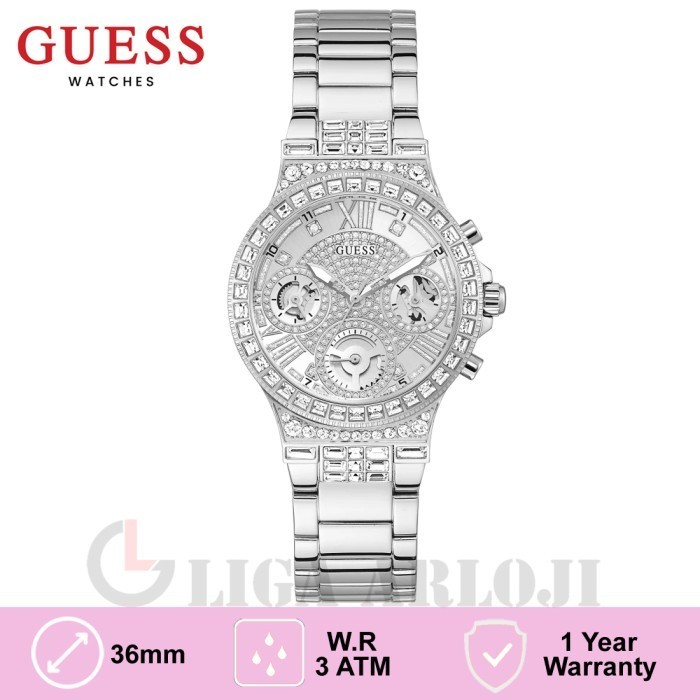 Guess Gw0320L1 Original Moonlight Jam Tangan Wanita Analog Silver