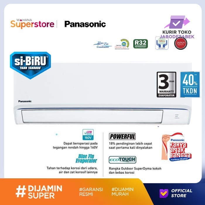 Panasonic Si-Biru Ac Standard Split 1 Pk - Cs/Cu-Ln9Wkj Ln9-Wkj