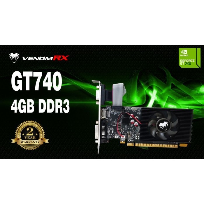 Vga Card Nvidia Venomrx Gt 740 4Gb Ddr3 128Bit Port Hdmi / Vga / Dvi-D Termurah Terlaris Promo
