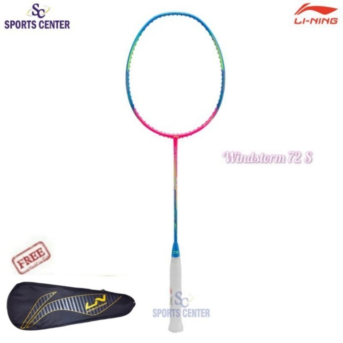 New Raket Badminton Lining Windstorm 72 S Blue / Pink