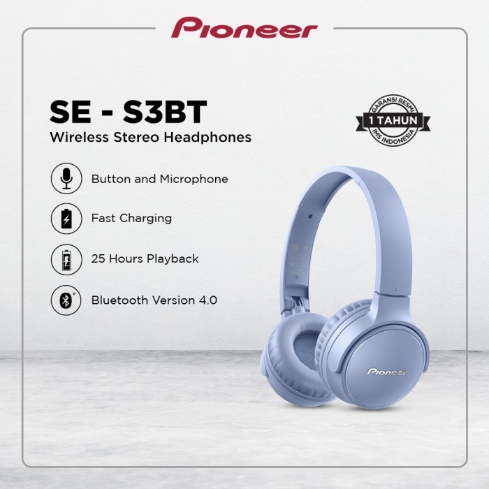 Pioneer Bluetooth Headphone Se-S3Bt Single