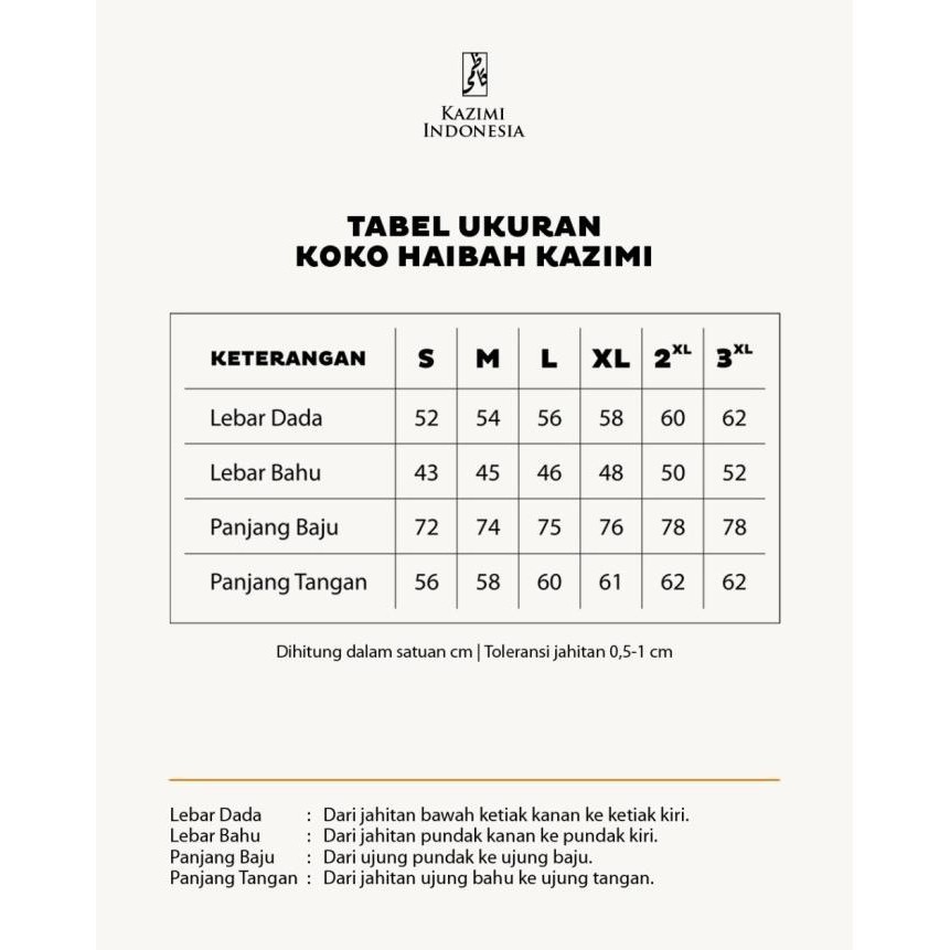 Baju Muslim Baju Koko Haibah Kazimi (Size M)