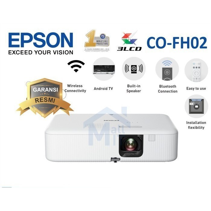 TERBARU - EPSON Proyektor CO-FH02 COFH02 CO FH02 FULL HD ANDROID TV Portable
