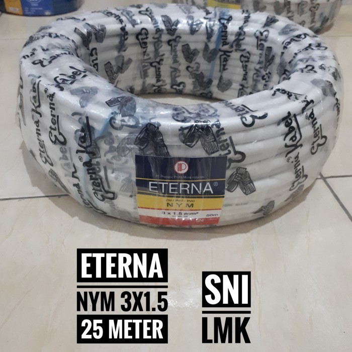 ETERNA Kabel NYM 3x1.5 3x1,5 SNI LMK - 25 Meter