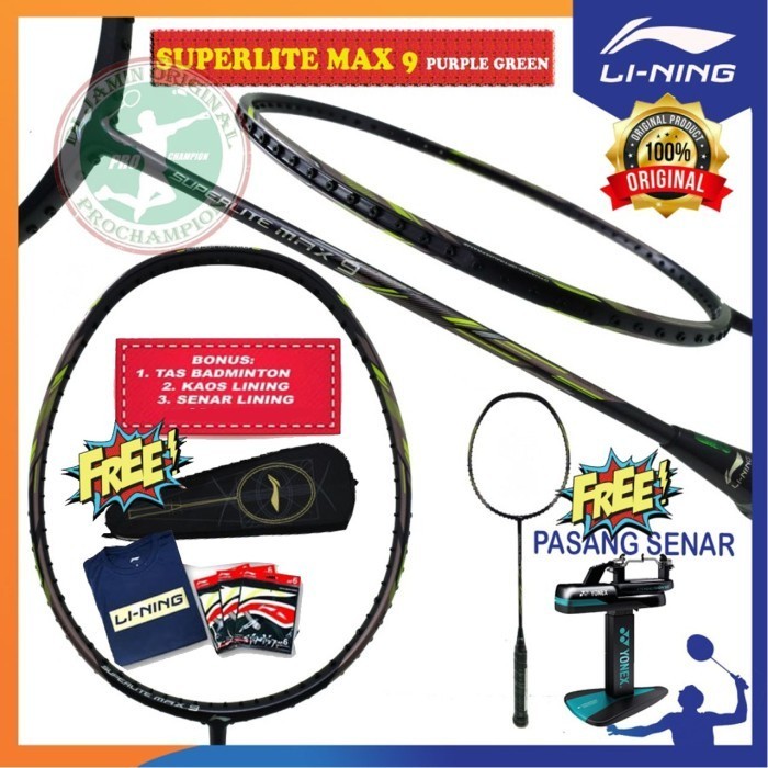 Lining Superlite Max 9 Raket Badminton Original