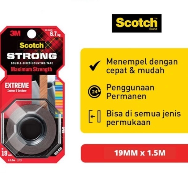 

MURAH Scotch 3 M Double Tape 3 M Extreme Mounting Tape 414-S19 19mmx1,5meter