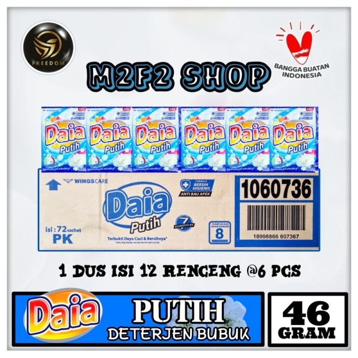 DAIA PUTIH DETERGENT BUBUK SABUN CUCI BAJU SACHET - 53 GR