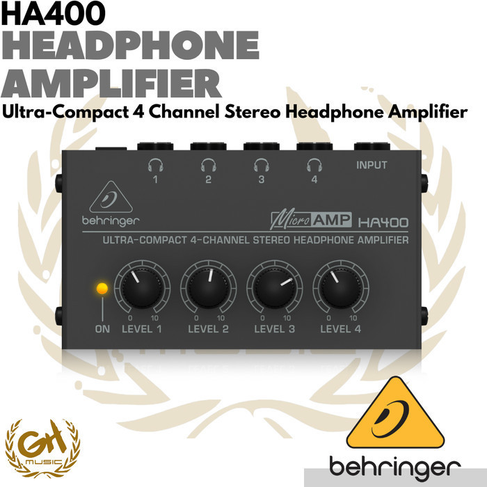 Behringer Ha400 Ultra-Compact 4 Channel Stereo Headphone Amplifier