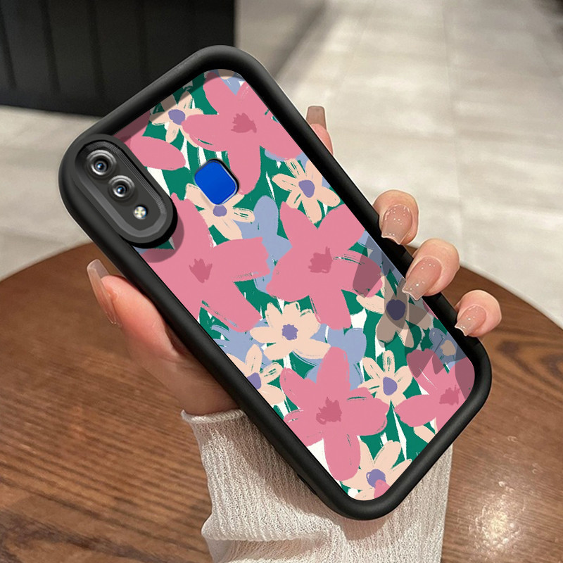 Casing Hp VIVO Y95 Y93 Y93s Y91 Y91i Case lembut HP pola Panda bunga brilian Softcase ganda Kesing p