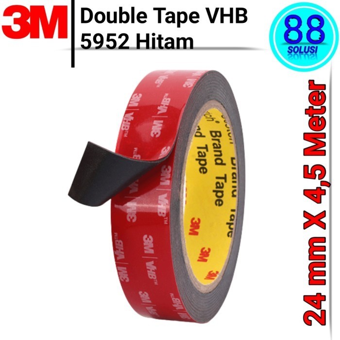 

BRG BARU Double Tape VHB 3M 5952 ORIGINAL Dobel Tip Hitam Super Kuat 24mm