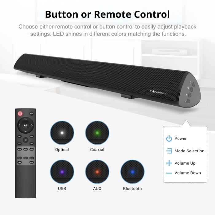 Nakamichi Soundstation 8W 2.1Ch Speaker Bluetooth Amplifier Soundbar