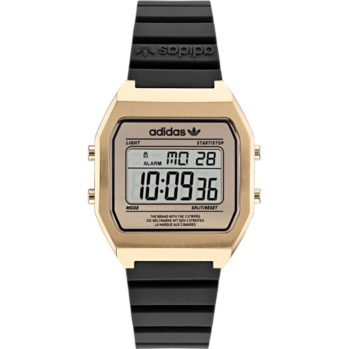 Adidas Original Aost22075 Digital Two Jam Tangan Unisex Gold Vintage