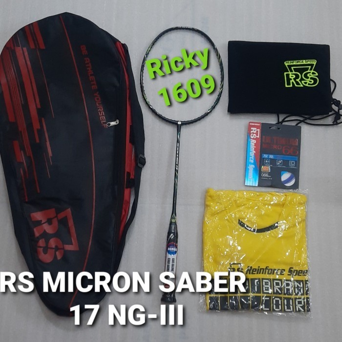 RAKET BADMINTON RS MICRON SABER 17 NG-III HIGH TENSION FRME ORIGINAL
