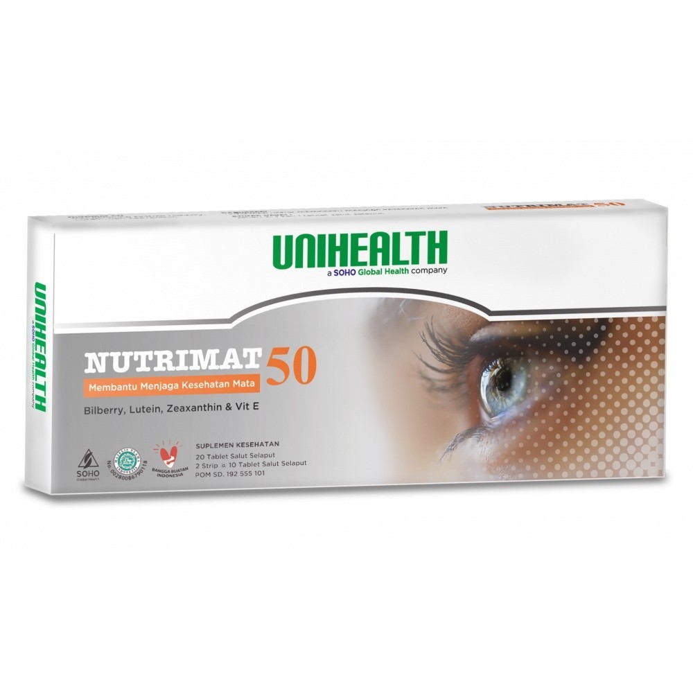 Nutrimat 50 untuk Mata Katarak AMD Kerusakan Retina 20 tablet Unihealth Soho
