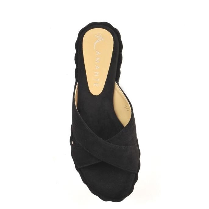 Amante Tania Sandal Wanita Wedges - Black