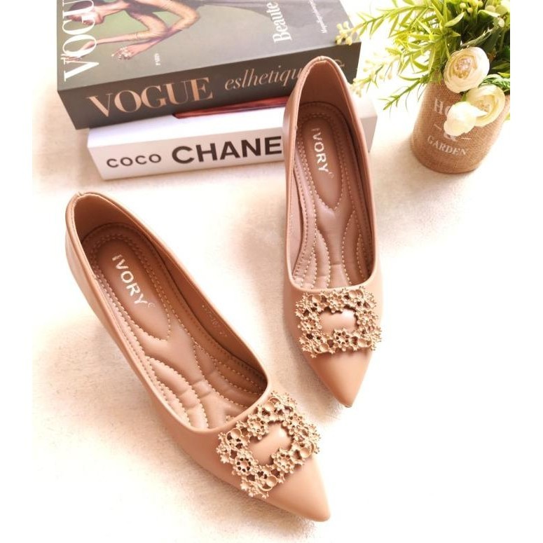 Ivory Sepatu Heels Kerja Fashion Import Iv7-167 Hitam