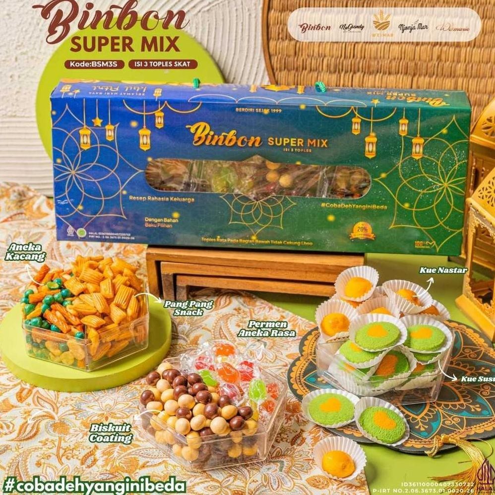 

CR - Binbon Super Mix - 3 toples dalam 6 kombinasi varian Paket Kue Kering Lebaran TERLARIS