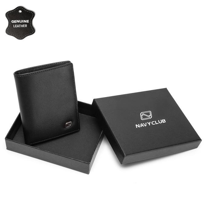 Dompet Pria Lipat Navy Club Vermont Dompet Kulit Asli - Free Box