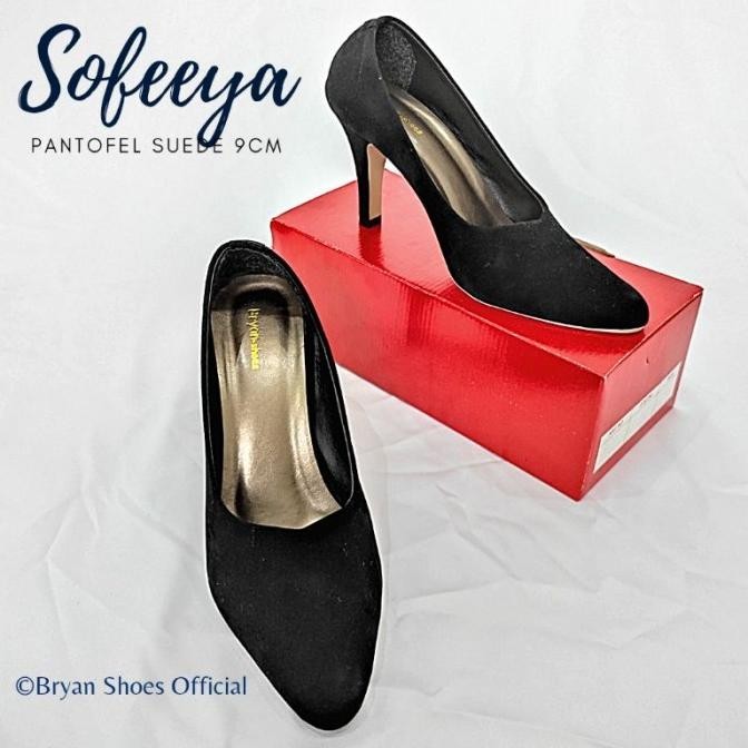Bryan Sofeeya Suede Beludru Pantofel Heels 9Cm Polos Size Jumbo