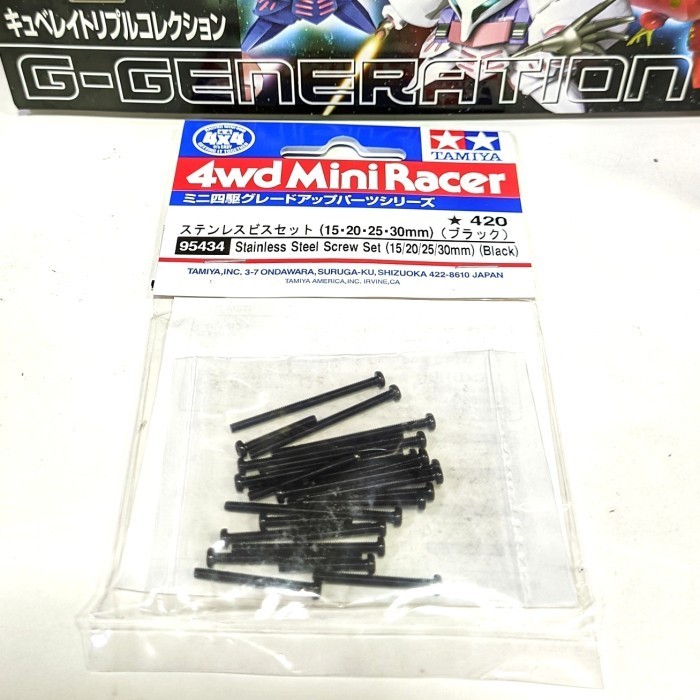 Tamiya 95434 Stainless Steel Screw Set 15/20/25/30 mm Black