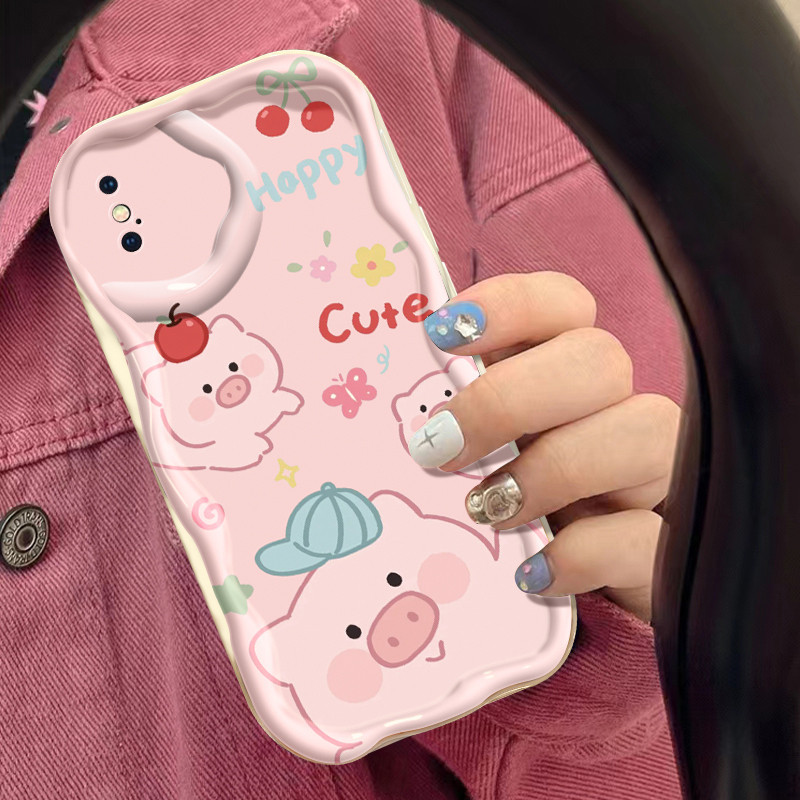 Casing Hp iPhone X Xs Max Xr Case sarung HP lembut casing Kesing ponsel pola lucu dan babi keberuntu
