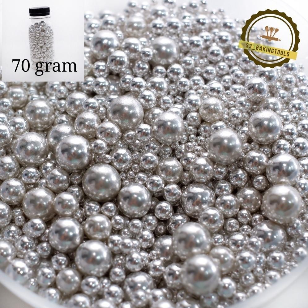 

New Sugar Sprinkle Silver Perak Pearl Mix 70 Gram Hiasan Kue Terlaris