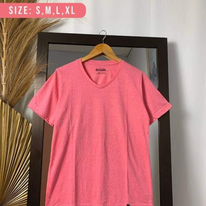 READY Kaos Polos Details Vneck Pria Wanita Silahkan diorder