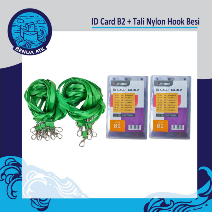 

BARANG TERLARIS Bundling ID Card B2 + Tali ID Nylon Hook Besi Dataflex [NYLK]
