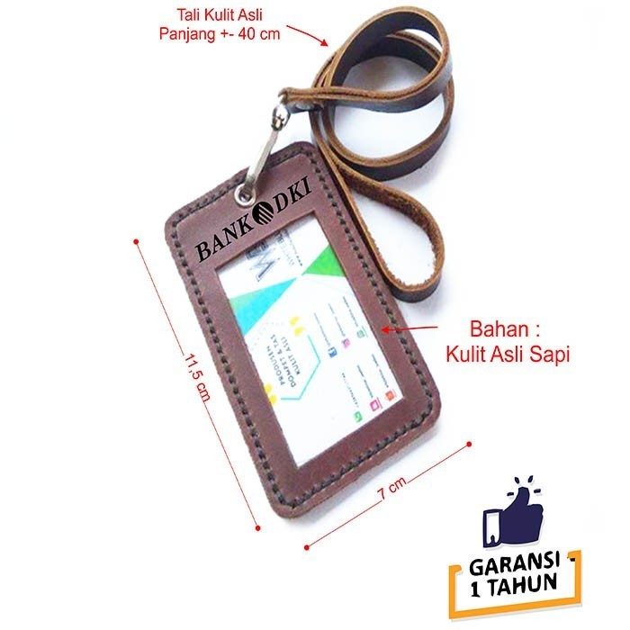 

BARANG TERLARIS Name Tag Id Kulit Asli Logo Bank DKI Warna Coklat - GARANSI 1 TAHUN