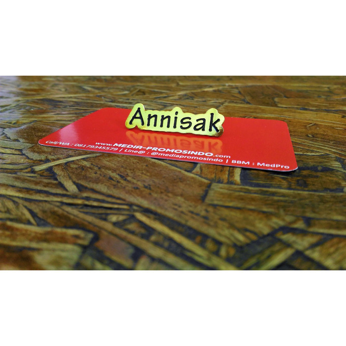 

BARANG TERLARIS Nama Dada / Name Tag Contur Sepuh Emas