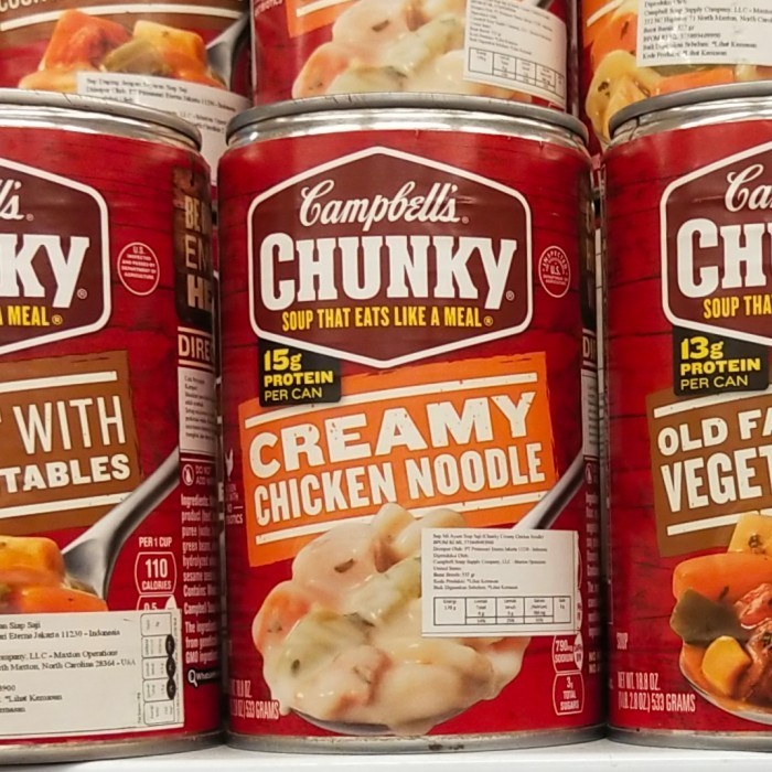 

campbells soup chicken noodle Chunky sup creamy 533gr